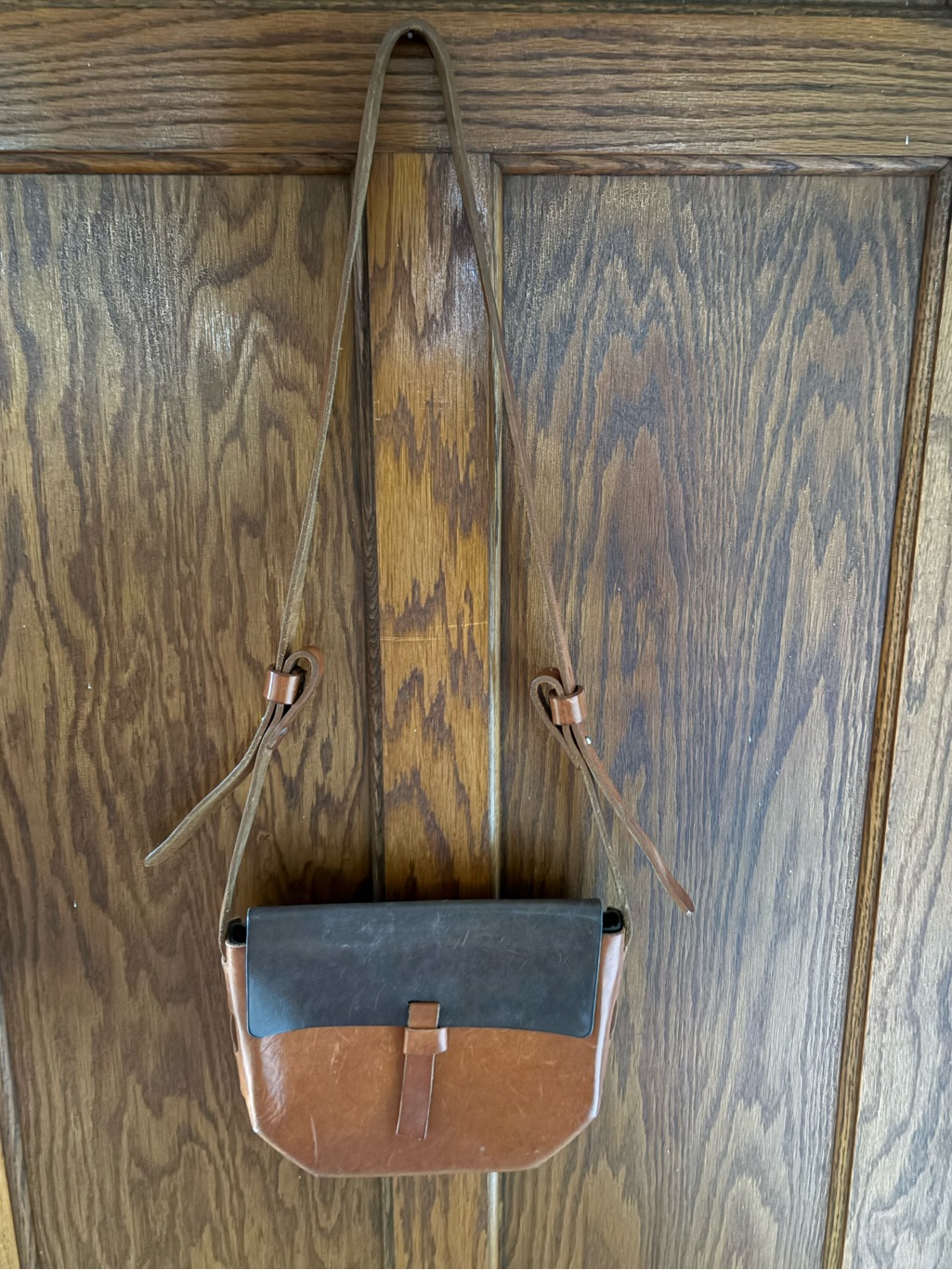 Kate Sheridan Two Tone Tan Brown Hex Crossbody Bag Purse Made In England
